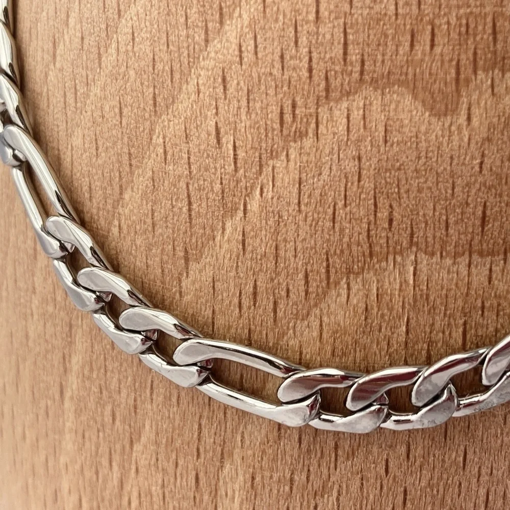 Figaro Curb Chain Bracelet Surgical Stainless Steel